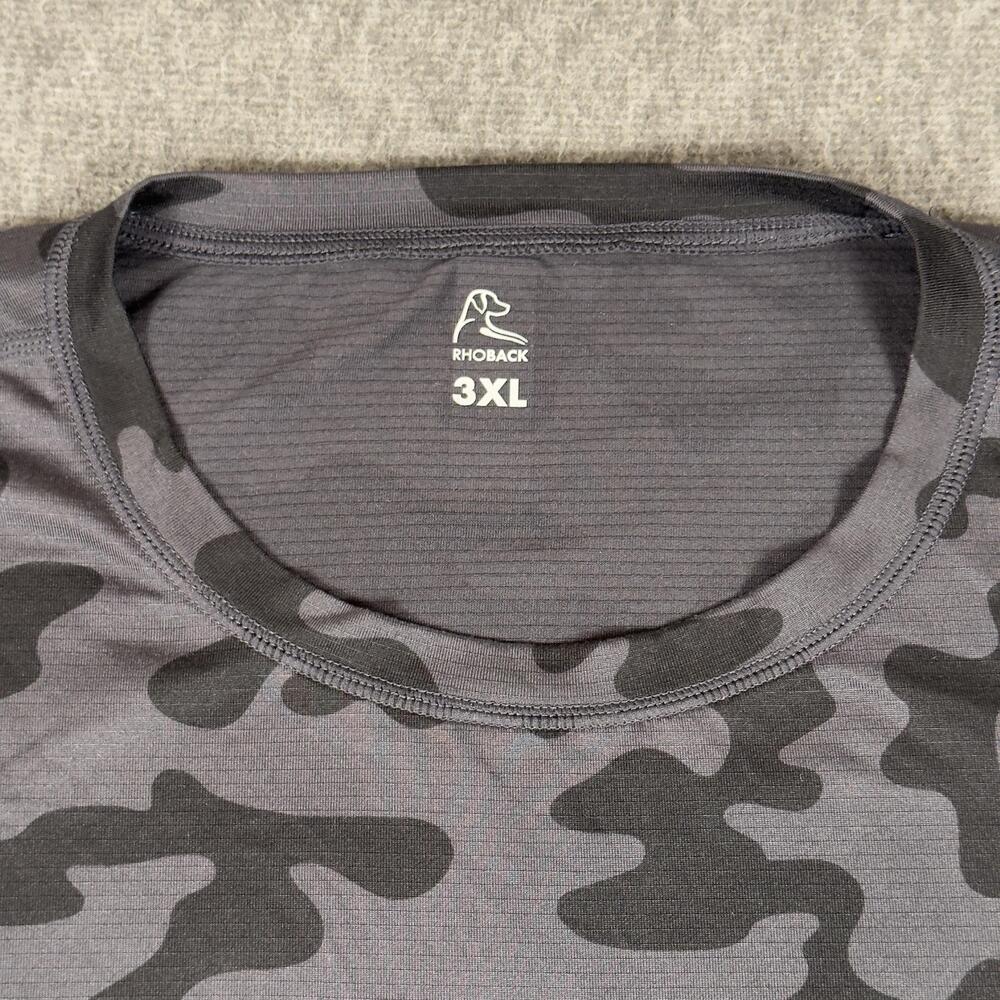 Rhoback Shirt Mens XXXL Gray Camo Short Sleeve Performance Tee Golf Training - Picture 2 of 11